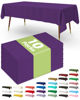 Picture of Pureegg Plastic Table Cloth Disposable 10 Pack, 54 x 108 Inch Table Cloths for Parties, Decorative Tablecloths for Rectangle Tables, Purple Plastic Table Cover, Leakproof & Sturdy, Purple
