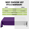 Picture of Pureegg Plastic Table Cloth Disposable 10 Pack, 54 x 108 Inch Table Cloths for Parties, Decorative Tablecloths for Rectangle Tables, Purple Plastic Table Cover, Leakproof & Sturdy, Purple