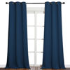 Picture of NICETOWN Patio Glass Door Blackout Curtains for Bedroom/Living Room, Privacy Panel Drapes for Dining Room and Guest Room (Moroccan Blue, 42 inches Wide x 95 inches Long, 1 Pair)