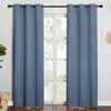 Picture of NICETOWN Triple Weave Thermal Insulated Ring Top Blackout Window Curtains for Guest Room (Stone Blue, Double Panels, 42 inches x 84 inches)
