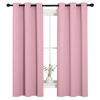 Picture of NICETOWN Bedroom Curtain Panels Blackout Draperies, Thermal Insulated Solid Grommet Blackout Curtains/Drapes (1 Pair, 34 by 63 inches, Crystal Pink)