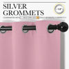 Picture of NICETOWN Bedroom Curtain Panels Blackout Draperies, Thermal Insulated Solid Grommet Blackout Curtains/Drapes (1 Pair, 34 by 63 inches, Crystal Pink)