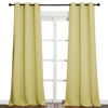 Picture of NICETOWN Patio Glass Door Blackout Curtains for Bedroom/Living Room, Privacy Panel Drapes for Dining Room and Guest Room (Paler Yellow, 42 inches Wide x 95 inches Long, 1 Pair)