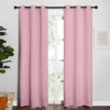 Picture of NICETOWN Window Curtain Panels, Thermal Insulated Solid Grommet Blackout Draperies/Drapes for Basement (Crystal Pink, 1 Pair, 34 by 84-inch)
