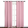 Picture of NICETOWN Window Curtain Panels, Thermal Insulated Solid Grommet Blackout Draperies/Drapes for Basement (Crystal Pink, 1 Pair, 34 by 84-inch)