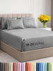Picture of Extra Deep King Sheet Set - 6 Piece Breathable & Cooling Sheets - Hotel Luxury Bedding Set w/18-24 Inch Extra Deep Pockets - Easy Fit - Super Soft, Wrinkle Free and Comfy - Heathered Grey, King Size