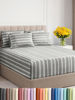 Picture of Extra Deep King Sheet Set - 6 Piece Breathable and Cooling Sheets - Hotel Luxury Bed Sheets Set - Easy Fit - Soft, Wrinkle Free and Comfy Sheets Set - Grey Striped Sheet Set with Extra Deep Pockets