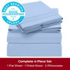 Picture of Mellanni King Sheets Set - 4 PC Iconic Collection Bedding Sheets & Pillowcases - Hotel Luxury, Extra Soft, Cooling Bed Sheets - for Women, Men, Kids & Teens (King, Sky Blue)