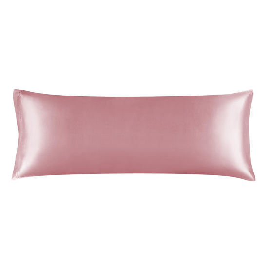 Picture of BEDELITE Satin Silk Body Pillow Pillowcase for Hair and Skin, Premium and Silky Nostalgia Long Body Pillow Case Cover 20x54 with Envelope Closure