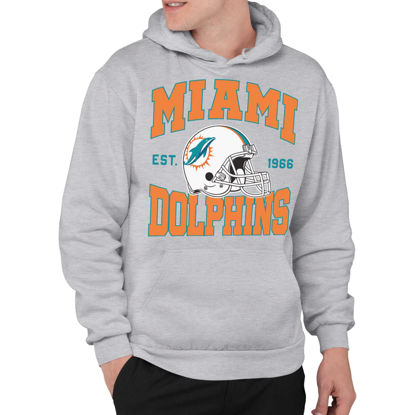 Picture of Junk Food Clothing x NFL - Miami Dolphins - Team Helmet - Unisex Adult Pullover Fleece Hoodie for Men and Women - Size Medium