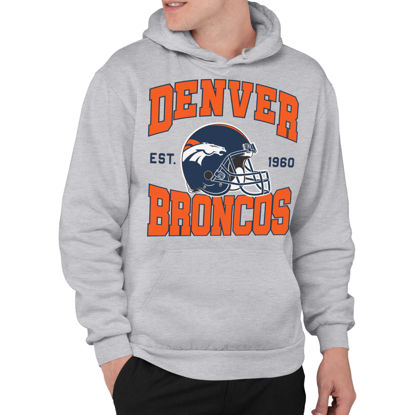 Picture of Junk Food Clothing x NFL - Denver Broncos - Team Helmet - Unisex Adult Pullover Fleece Hoodie for Men and Women - Size XX-Large