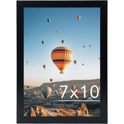 Picture of JCJMY 7x10 Picture Frame Black for Wall Hanging or Tabletop- Wall Mounting Horizontally or Vertically, 7 x 10 Wall Gallery Poster Photo Frames for 7 by 10 Photos, Black