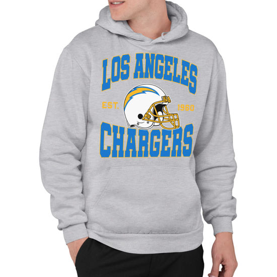 Picture of Junk Food Clothing x NFL - Los Angeles Chargers - Team Helmet - Unisex Adult Pullover Fleece Hoodie for Men and Women - Size Large , Grey