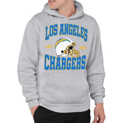 Picture of Junk Food Clothing x NFL - Los Angeles Chargers - Team Helmet - Unisex Adult Pullover Fleece Hoodie for Men and Women - Size X-Large