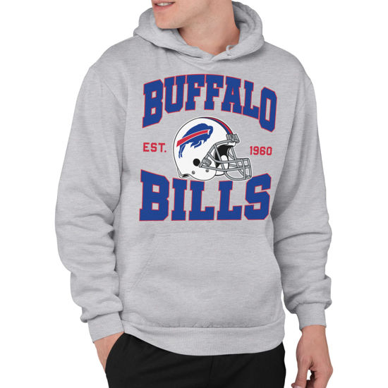Picture of Junk Food Clothing x NFL - Buffalo Bills - Team Helmet - Unisex Adult Pullover Fleece Hoodie for Men and Women - Size Medium