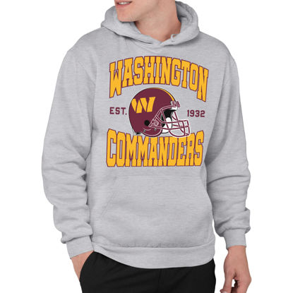 Picture of Junk Food Clothing x NFL - Washington Commanders - Team Helmet - Unisex Adult Pullover Fleece Hoodie for Men and Women - Size Medium