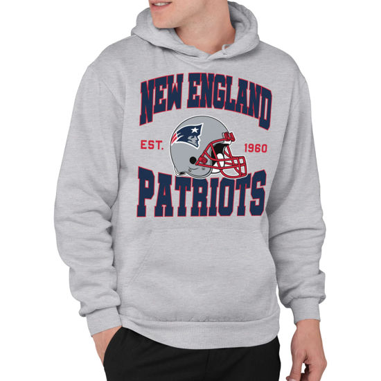 Picture of Junk Food Clothing x NFL - New England Patriots - Team Helmet - Unisex Adult Pullover Fleece Hoodie for Men and Women - Size Small