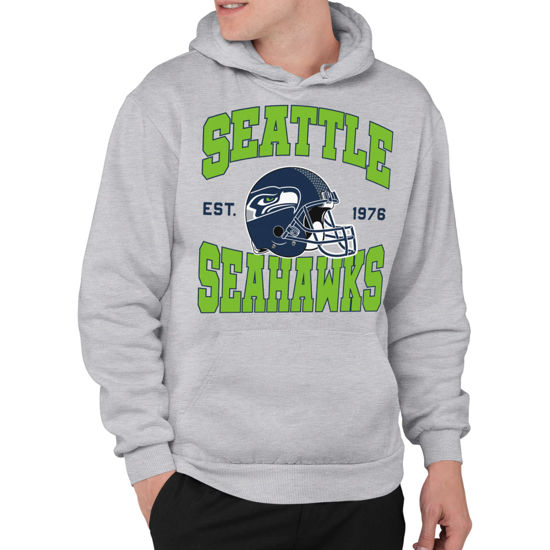 Picture of Junk Food Clothing x NFL - Seattle Seahawks - Team Helmet - Unisex Adult Pullover Fleece Hoodie for Men and Women - Size Medium