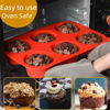 Picture of CAKETIME Jumbo Muffin Pan, 3.5 Inch Large Muffin Pan 6 Cup Silicone Jumbo Cupcake Tin for Baking Food Grade Silicone Non Stick