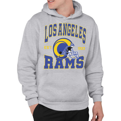 Picture of Junk Food Clothing x NFL - Los Angeles Rams - Team Helmet - Unisex Adult Pullover Fleece Hoodie for Men and Women - Size Medium