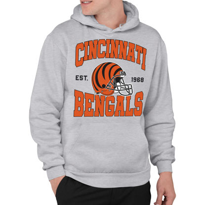 Picture of Junk Food Clothing x NFL - Cincinnati Bengals - Team Helmet - Unisex Adult Pullover Fleece Hoodie for Men and Women - Size X-Large, Grey