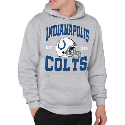 Picture of Junk Food Clothing x NFL - Indianapolis Colts - Team Helmet - Unisex Adult Pullover Fleece Hoodie for Men and Women - Size Small