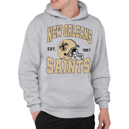 Picture of Junk Food Clothing x NFL - New Orleans Saints - Team Helmet - Unisex Adult Pullover Fleece Hoodie for Men and Women - Size Small