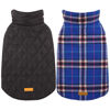 Picture of Kuoser Warm Dog Coat, Reversible Dog Jacket Waterproof Dog Winter Coat British Style Plaid Dog Clothes Pet Dog Cold Weather Coats Cozy Snow Jacket Vest for Small Medium Large Dogs Navy M