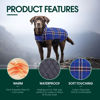 Picture of Kuoser Warm Dog Coat, Reversible Dog Jacket Waterproof Dog Winter Coat British Style Plaid Dog Clothes Pet Dog Cold Weather Coats Cozy Snow Jacket Vest for Small Medium Large Dogs Navy L