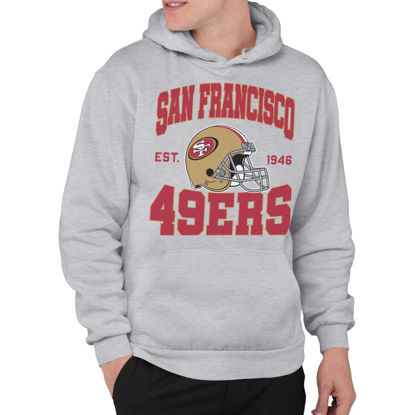 Picture of Junk Food Clothing x NFL - San Francisco 49ers - Team Helmet - Unisex Adult Pullover Fleece Hoodie for Men and Women - Size XX-Large