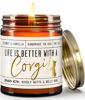 Picture of Corgi Gifts for Corgi Lovers - 'Life is Better with a Corgi' Candle, w/Vanilla, Coconut & Citrus - infused w/Essential Oils I Corgi Decor I Corgi Gifts For Women I 50Hr Burn, USA Made
