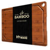 Picture of Hiware Wood Cutting Boards for Kitchen, Heavy Duty Bamboo Cutting Board with Juice Groove, Bamboo Chopping Board Set for Meat, Vegetables - 18" x 12"