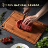 Picture of Hiware Wood Cutting Boards for Kitchen, Heavy Duty Bamboo Cutting Board with Juice Groove, Bamboo Chopping Board Set for Meat, Vegetables - 18" x 12"
