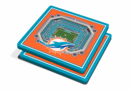 Picture of YouTheFan NFL Miami Dolphins 3D StadiumView Coasters - Hard Rock Stadium, 1 Count (Pack of 2)