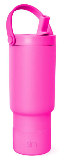 Picture of Simple Modern Trek Pivot | 24oz Kids Flip Straw Tumbler with Handle and Silicone Boot | Insulated Water Bottle Stainless Steel Cup | School Travel Jug | Raspberry Vibes