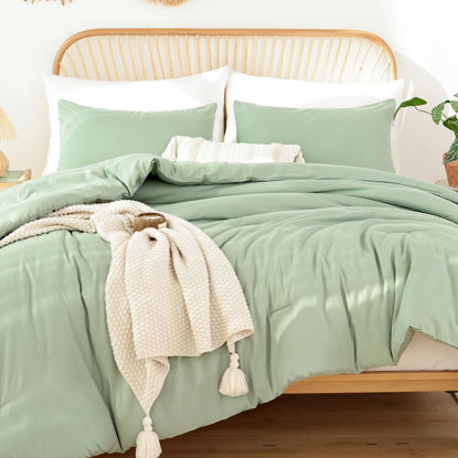 Picture of ROSGONIA Sage Green Twin/Twin XL Comforter Set for College Girls Boys, 1 Sage Comforter & 1 Pillowcase, Lightweight Kids Comforter Sets Dorm Bedding