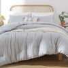 Picture of ROSGONIA Oversized King Comforter Light Gray, 3pcs (1 Grey Comforter & 2 Pillowcases), Soft Lightweight Oversized King Size Comforter Sets Bedding