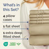 Picture of Extra Deep Queen Sheet Set - 6 Piece Breathable and Cooling Sheets - Hotel Luxury Bed Sheets Set - Easy & Secure Fit - Soft, Wrinkle Free and Comfy Sheets Set - Beige Sheet Set with Extra Deep Pockets