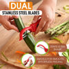 Picture of Spring Chef Premium Swivel Vegetable Peeler, Soft Grip Handle and Ultra Sharp Stainless Steel Blades - Perfect Kitchen Peeler For Veggie, Fruit, Potato, Carrot, Apple - Red - Set of 2