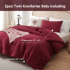Picture of ROSGONIA Twin/Twin XL Comforter for College Girls Boys Dark Red, 1 Comforter & 1 Pillowcase, Lightweight Twin Bedding Sets Kids Comforter Dorm Bedding