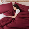 Picture of ROSGONIA King Size Comforter Set Dark Red,3pcs King Comforter Set(1 Boho Red Comforter & 2 Pillowcases) All Season Lightweight Bedspread Blanket Quilt