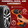 Picture of Bullseye Pro Tire Inflator Portable Air Compressor, Car Tire Inflator Portable, Portable Air Pump for Car Tires - 150PSI, 12V DC 1500 mAhs with Tire Pressure Gauge, Rechargeable As Seen On TV(Orange)