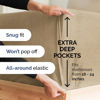 Picture of Extra Deep King Sheet Set - 6 Piece Breathable and Cooling Sheets - Hotel Luxury Bed Sheets Set - Easy Fit - Soft, Wrinkle Free and Comfy Sheets Set - Heathered Tan Sheet Set with Extra Deep Pockets