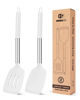 Picture of Pack of 2 Silicone Solid Turner, Non Stick Slotted Kitchen Spatulas, High Heat Resistant BPA Free Cooking Utensils, Ideal Cookware for Fish, Eggs, Pancakes(White)