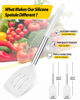 Picture of Pack of 2 Silicone Solid Turner, Non Stick Slotted Kitchen Spatulas, High Heat Resistant BPA Free Cooking Utensils, Ideal Cookware for Fish, Eggs, Pancakes(White)