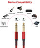 Picture of Elebase 1/4 Inch TRS Instrument Cable 20ft 2-Pack,Straight 6.35mm Male Jack Stereo Audio Interconnect Cord,6.35 mm Balanced Line for Electric Guitar,Bass,Keyboard,Mixer,Amplifier,Amp,Speaker,Equalizer