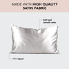Picture of Kitsch Satin Pillowcase with Zipper for Hair & Skin, Softer Than Silk Pillow Cases Queen, Wrinkle-Free, Smooth and Cooling Satin Pillow Covers, Standard Size 19"x26", Silver