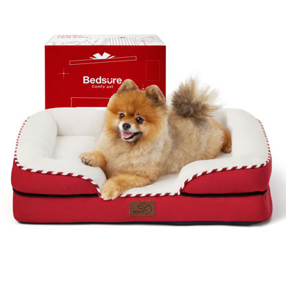Picture of Bedsure Orthopedic Dog Bed for Small Dogs - Removable Washable Cover, Waterproof Lining, Nonskid Bottom Couch