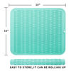 Picture of MicoYang Silicone Dish Drying Mat for Multiple Usage,Easy clean,Eco-friendly,Heat-resistant Silicone Mat for Kitchen Counter or Sink,Refrigerator or Drawer Liner Mint XL 18 inches x 16 inches