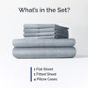 Picture of King 6 Piece Sheet Set - Breathable & Cooling Sheets - Hotel Luxury Bed Sheets - 1 Flat Sheet, 1 Fitted Sheet & 4 Pillowcases - Deep Pocket - Easy Fit, Soft & Wrinkle Free - King Heathered Blue Sheets